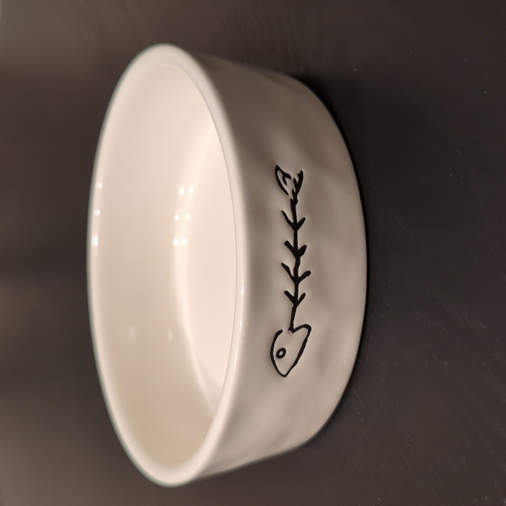 Rae Dunn Ceramic Cat Food/Water Dish